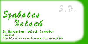 szabolcs welsch business card
